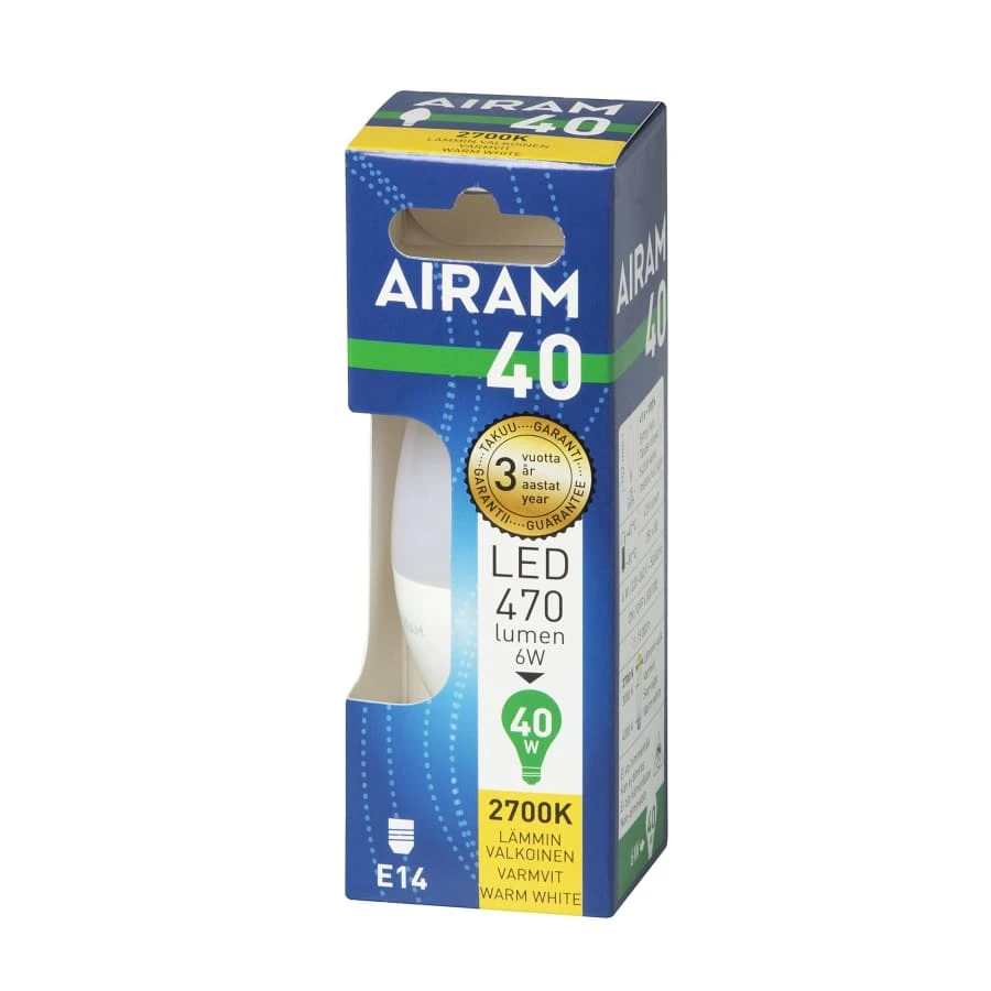 Airam E14 470 Lm Opaali Led Kynttilälamppu 4 Airam E14 470 Lm Opaali Led Kynttilälamppu - Image 2