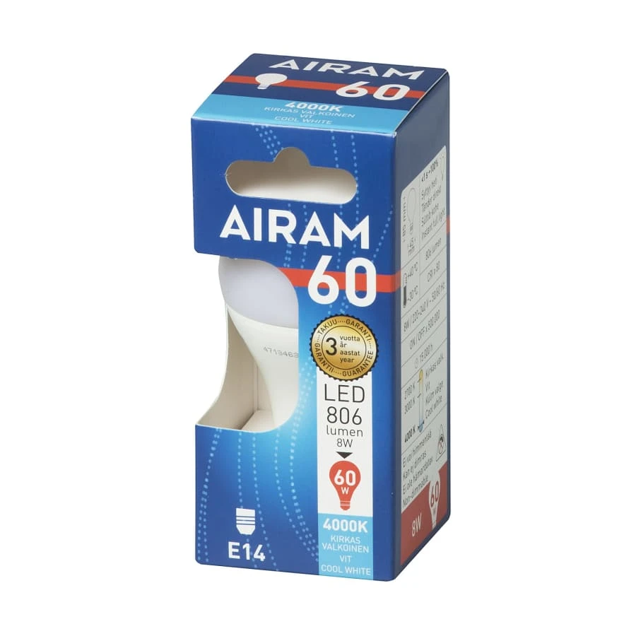 Airam E14 806lm 4000K Ledmainoslamppu 4 Airam E14 806lm 4000K Ledmainoslamppu - Image 2