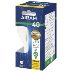 Airam E27 470 Lm Filamentti Led Vakiolamppu -Airam Halpakauppa 6435200242785 2