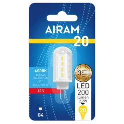 Airam G4 12V 1,9W 4000K 220lm Led Polttimo -Airam Halpakauppa 6435200257963